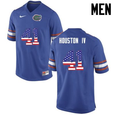 Men's Florida Gators #41 James Houston IV NCAA Nike Blue USA Flag Fashion Authentic Stitched College Football Jersey KGL6162BD